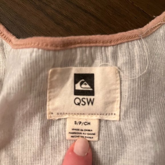 Quiksilver Womens Peach/Nude Tie-Front Tank Top - Size S - Picture 3 of 3